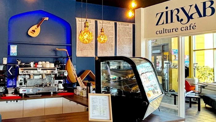 Zyriab culture cafe service counter and espresso bar built by AtlantCare